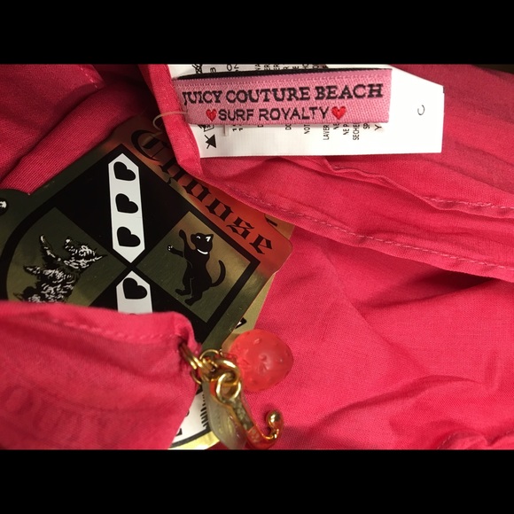 Juicy Couture Vintage NWT Fuchsia Pink Sarong With Fruit Charms💖 - Picture 5 of 7